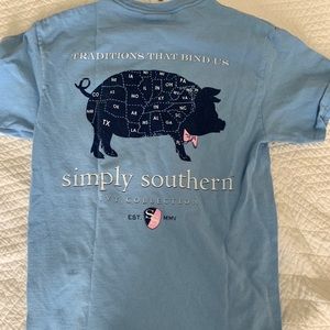 light blue simply southern t shirt